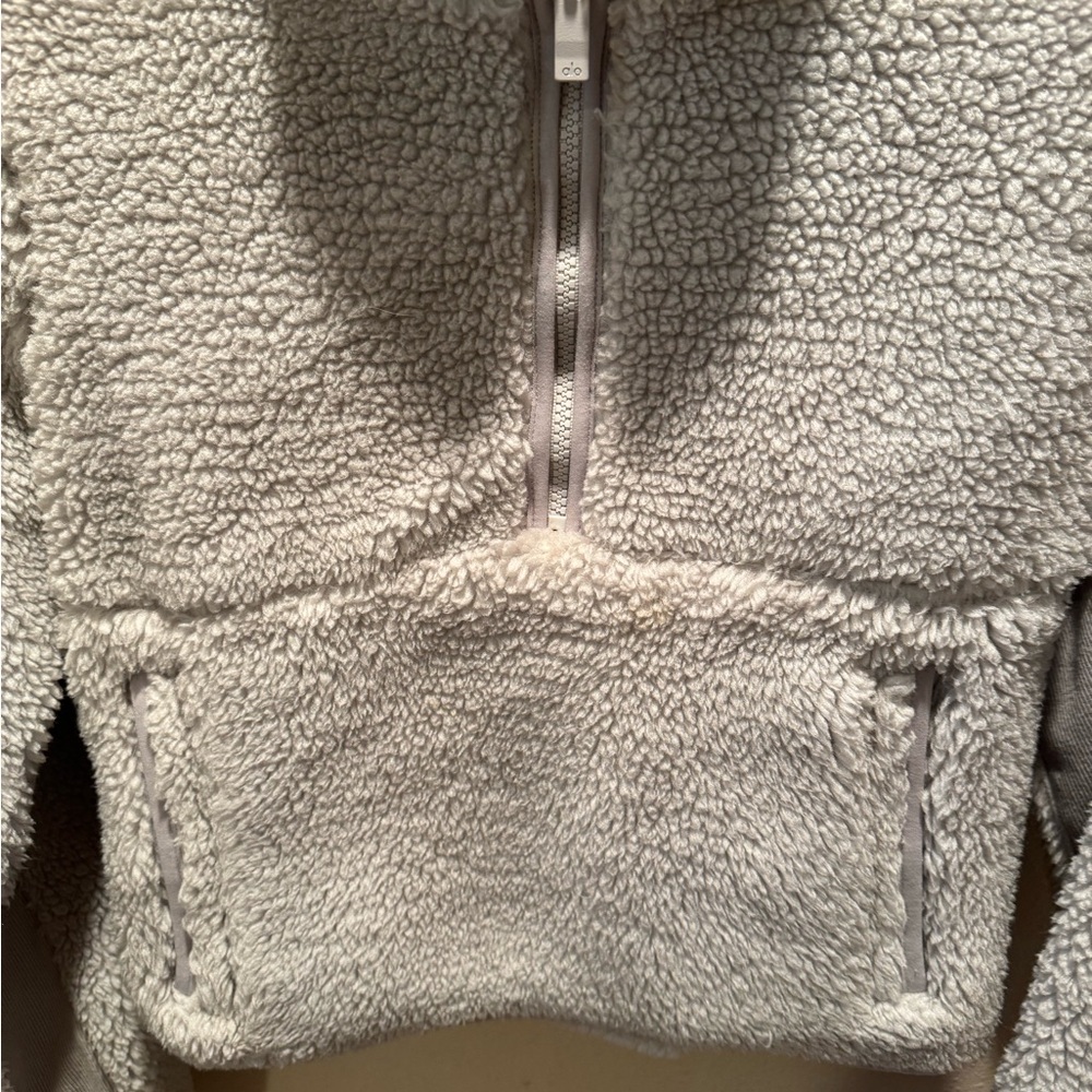 Alo Yoga Shanti Sherpa Sweater Half Zip Flaw - Picture 4 of 8